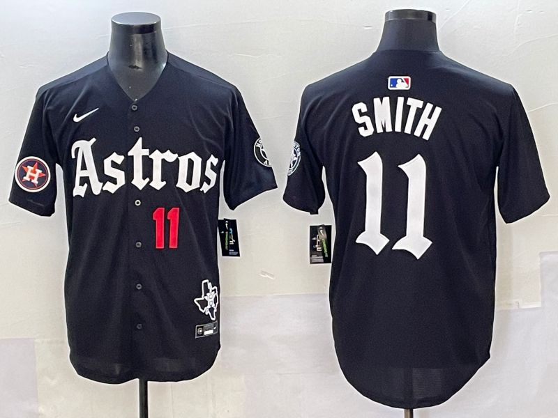 Men 2025 Houston Astros #11 Smith Black Five generations Joint Name Nike MLB Jersey style 36->houston astros->MLB Jersey